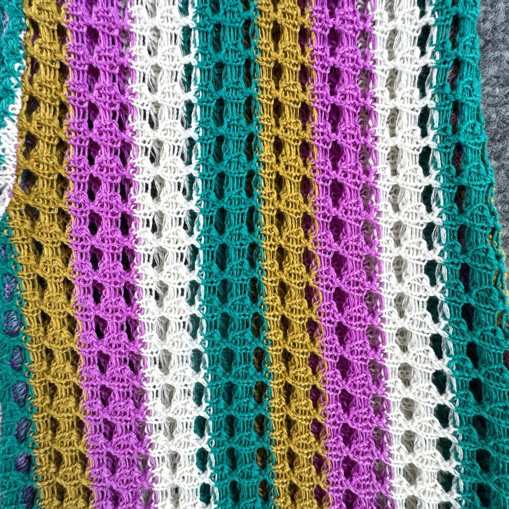 Crochet Striped Flare Beach Pants Hurley Small Multicolor High Rise Boho - Picture 6 of 12